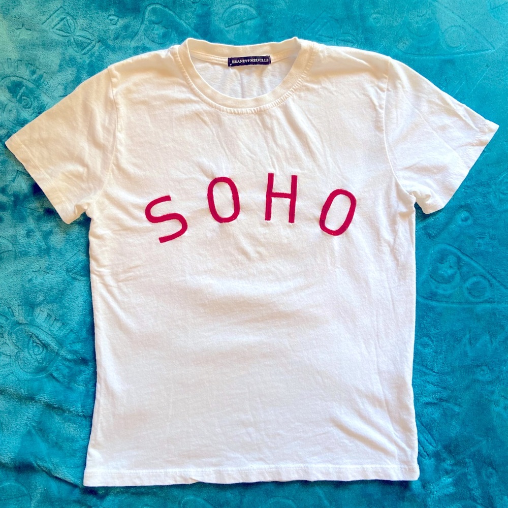 Brandy Melville Soho Embroidered Tee Shirt
